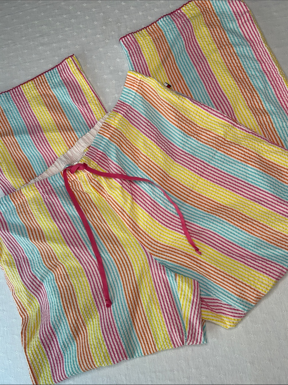 Adorable textured 100% cotton Tommy Hilfiger Multicolor Striped Pajama pants